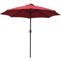 Outsunny 2.7m Parasol with LED Lighting (base not included) - Red, Red