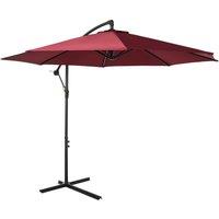 Outsunny 3m Banana Cantilever Parasol (base not included) - Red, Red
