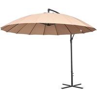 Outsunny 3m Cantilever Parasol (base not included) - Beige, Brown