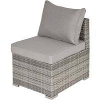 Outsunny Modular Rattan Armless Chair - Grey, Grey
