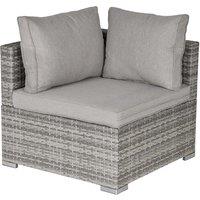 Outsunny Modular Rattan Corner Chair - Grey, Grey