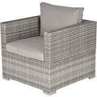 Outsunny Modular Rattan Armchair - Grey, Grey