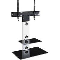 AVF Lesina Satin White Column TV Stand for 32 to 65 inch, Black