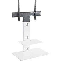 AVF Lesina Satin White Column TV Stand for 32 to 65 inch B, White