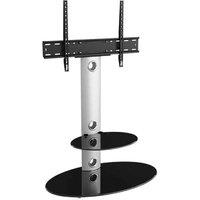 AVF Lugano Silver Oval Column TV Stand for 32 to 65 inch, Black