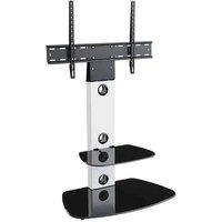 AVF Lucerne Satin White Column TV Stand for 32 to 65 inch, Black