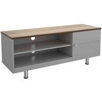 AVF Whitesands 120cm Satin Grey and Wood Finish TV Stand, Grey