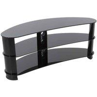 AVF Jelly Bean 120cm Black Glass Curved TV Stand, Black