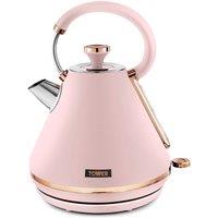 Tower T1044PNK Cavaletto 3KW 1.7L Pyramid Kettle - Pink and Rose Gold, Pink