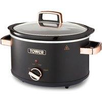 Tower T16042BLK Cavaletto 3.5L Slow Cooker - Black and Rose Gold, Black