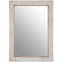 Interiors by PH Premier Housewares Rectangular Wall Mirror - Antique Silver, Silver