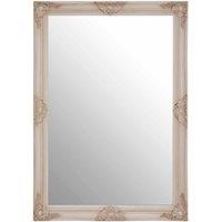 Interiors by PH Premier Housewares Wall Mirror - White Wooden Frame, White
