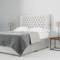 3ft Buttoned Ivory Floor Standing Headboard, Cream