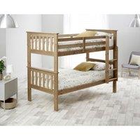 Carra Pine Bunk Bed and Memory Foam Mattresses, Brown