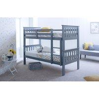 Carra Grey Bunk Bed and Orthopaedic Mattresses, Grey