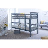 Carra Grey Bunk Bed and Pocket Mattresses, Grey