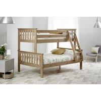 Carra Pine Triple Sleeper and Memory Foam Mattresses, Brown
