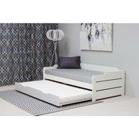 Copella White Guest Bed With Trundle and Spring Mattresses, White