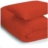 Easy Care Minimum Iron Duvet Cover Double Terracotta, Brown