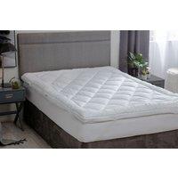 Hotel Premium Micron Cluster Filled Dual Layer Mattress Topper King, White