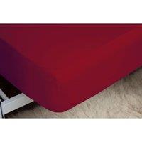 Easy Care Fitted Sheet Double Red, Red