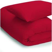 Belledorm Easy Care Minimum Iron Duvet Cover King Red, Red