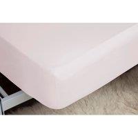 Easy Care Fitted Sheet 6Ft 6" Powder Pink, Pink