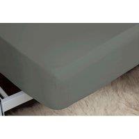 Easy Care Fitted Sheet Double 15" Box Grey, Grey