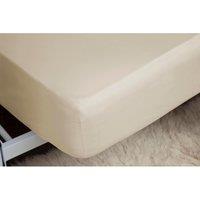 Egyptian Cotton 400 Thread Count Super King Fitted Sheet 12" Cream, Cream
