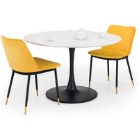 Julian Bowen Set Of 2 Delaunay Dining Chairs Mustard, Yellow