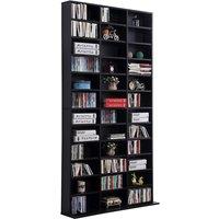 HOMCOM CD DVD Media Storage Display Unit Adjustable Black, Black