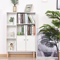 HOMCOM Bookcase Storage Cabinet Shelving Unit - White, White