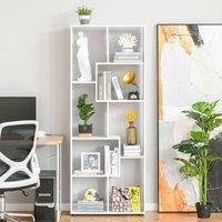HOMCOM 178cm Eight Shelf Bookcase Multi Size Shelving Unit White, White