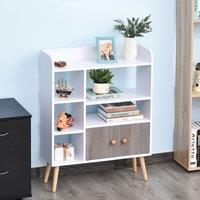 HOMCOM Multi Shelf Bookcase Freestanding Storage - White, White