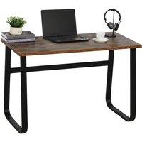 HOMCOM Industrial Home Office Desk Metal Legs, Brown