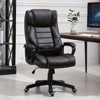 HOMCOM High Back 6 Points Vibration Massage Executive Ergonomic Office Chair Brown