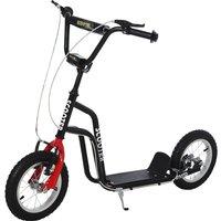 HOMCOM Kids 75-80cm Kick Scooter - Black/Red, Black