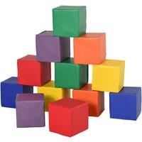 Jouet Kids 12 Piece PU Soft Play Blocks for Building & Stacking - Multi, Multi