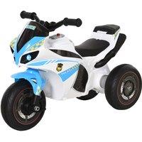 HOMCOM Kids Ride-On Police Bike Motorcycle with Music & Lights - Blue/White, Blue