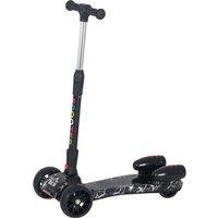 HOMCOM Kids 3-Wheel Kick Scooter with Lights, Music & Water Spray - Black, Black