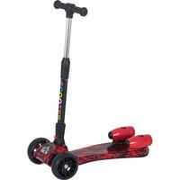 HOMCOM Kids 3-Wheel Kick Scooter w/ Lights, Music - Red, Red