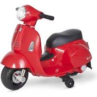 HOMCOM Kids Vespa Ride On Motorcycle 6V Electric Toy - Red, Red