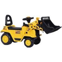 HOMCOM Kids Ride-On Bulldozer Truck with Storage & Walker Handle - Yellow/Black, Yellow