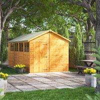Power Apex 18' x 8' Garden Shed, Brown