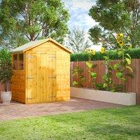 Power Apex 4' x 6' Double Door Garden Shed, Brown
