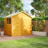 Power Apex 6' x 8' Double Door Garden Shed, Brown