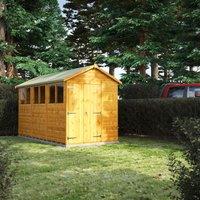 Power Apex 12' x 6' Double Door Garden Shed, Brown