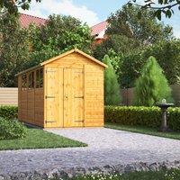 Power Apex 14' x 6' Double Door Garden Shed, Brown