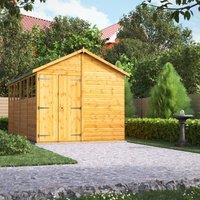 Power Apex 16' x 8' Double Door Garden Shed, Brown