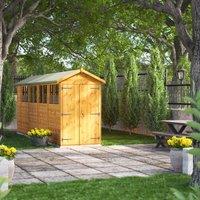 Power Apex 18' x 4' Double Door Garden Shed, Brown